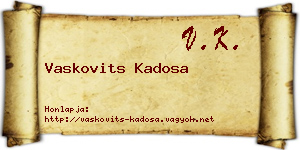Vaskovits Kadosa névjegykártya